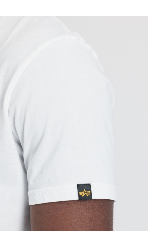 Alpha Industries Ανδρικό BASIC SL T-Shirt Βαμβακερό Regular-Fit - White
