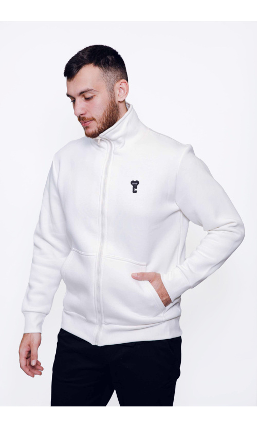 Cover Denim Men’s Zip-Up Sweatshirt Jacket FSEVEN ZX453-27 – White