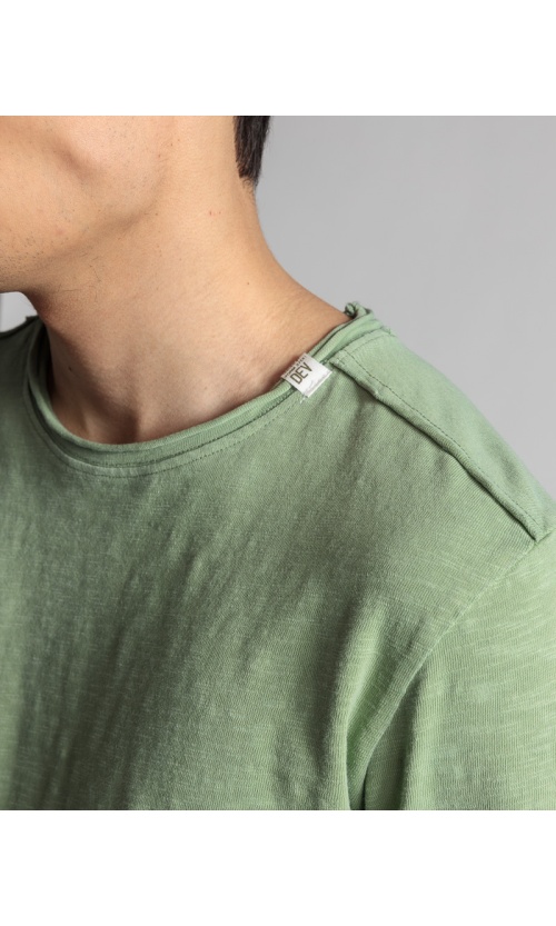 Devergo Ανδρικό Μακρύμανικο T-Shirt 4002 Βαμβακερό Slim-Fit - Light Green