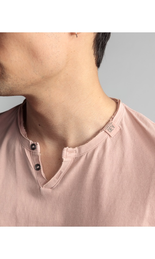 Devergo Ανδρικό T-Shirt 4046 Βαμβακερό Slim-Fit – Rose