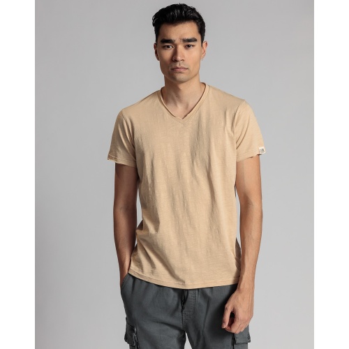 Devergo Ανδρικό T-Shirt 4054 Βαμβακερό Slim-Fit - Pastel Yellow