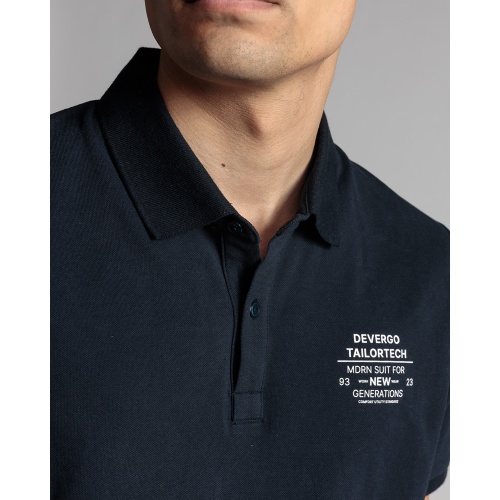 Devergo Ανδρικό Pique Polo Shirt 4059 Βαμβακερό Regular-Fit – Navy Blue