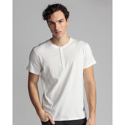Devergo Ανδρικό T-Shirt 4060 Βαμβακερό Slim-Fit - White