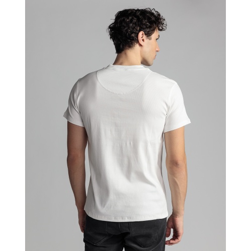 Devergo Ανδρικό T-Shirt 4060 Βαμβακερό Slim-Fit - White