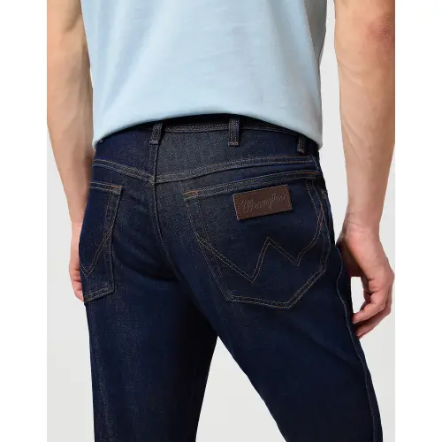 Wrangler Ανδρικό TEXAS SLIM 822 LUCKY STAR Τζιν Βαμβακερό Παντελόνι Slim-Fit – Dark Blue