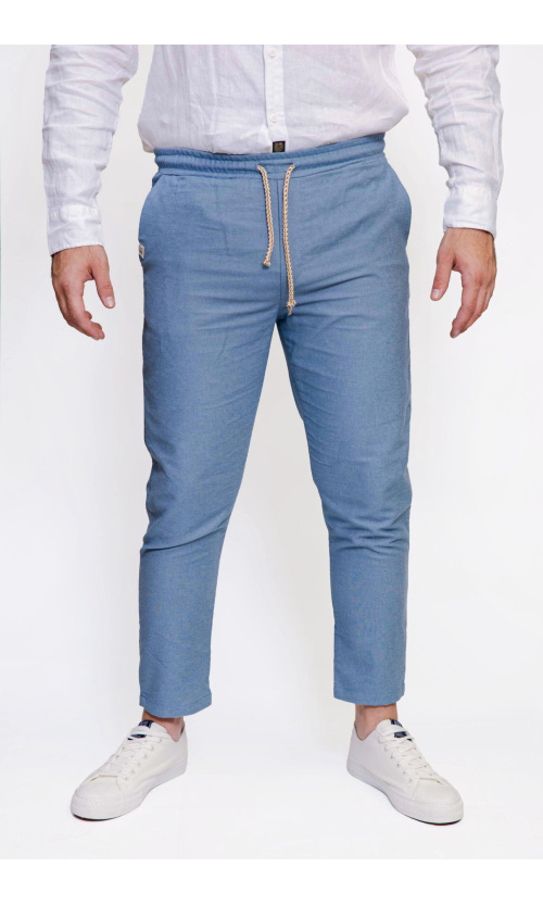 Devergo Ανδρικό Chinos 1006 Βαμβακερό Παντελόνι Relaxed-Fit – Light Blue