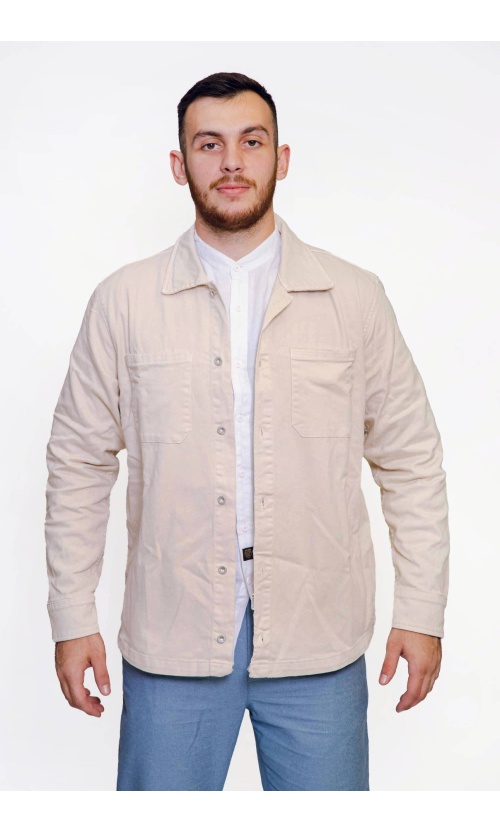 Cover Denim Ανδρικό OVER I0166-28 Overshirt Βαμβακερό Regular-Fit – Off White
