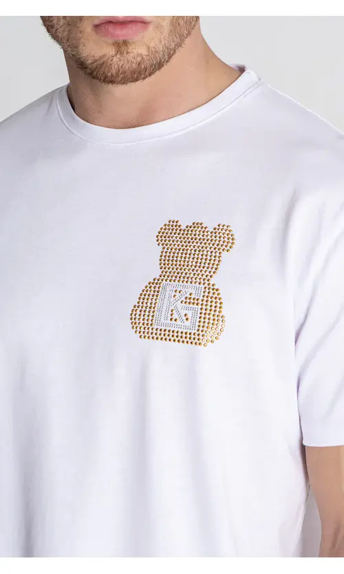 Gianni Kavanagh Ανδρικό PRECIOUS BEAR T-Shirt Βαμβακερό Regular-Fit – White