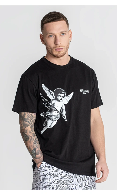 Gianni Kavanagh Ανδρικό ANGEL T-Shirt Βαμβακερό Regular-Fit – Black