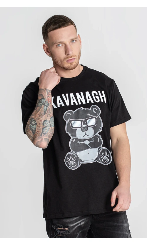 Gianni Kavanagh Ανδρικό MAD BEAR T-Shirt Βαμβακερό Regular-Fit – Black