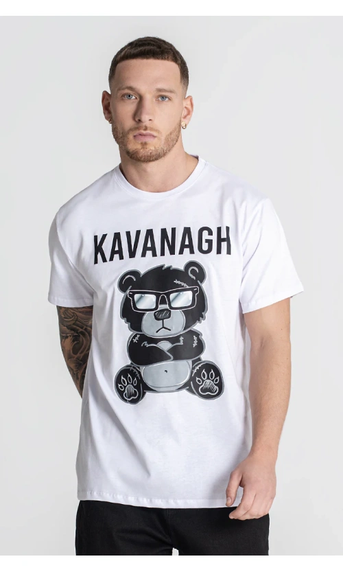 Gianni Kavanagh Ανδρικό MAD BEAR T-Shirt Βαμβακερό Regular-Fit – White