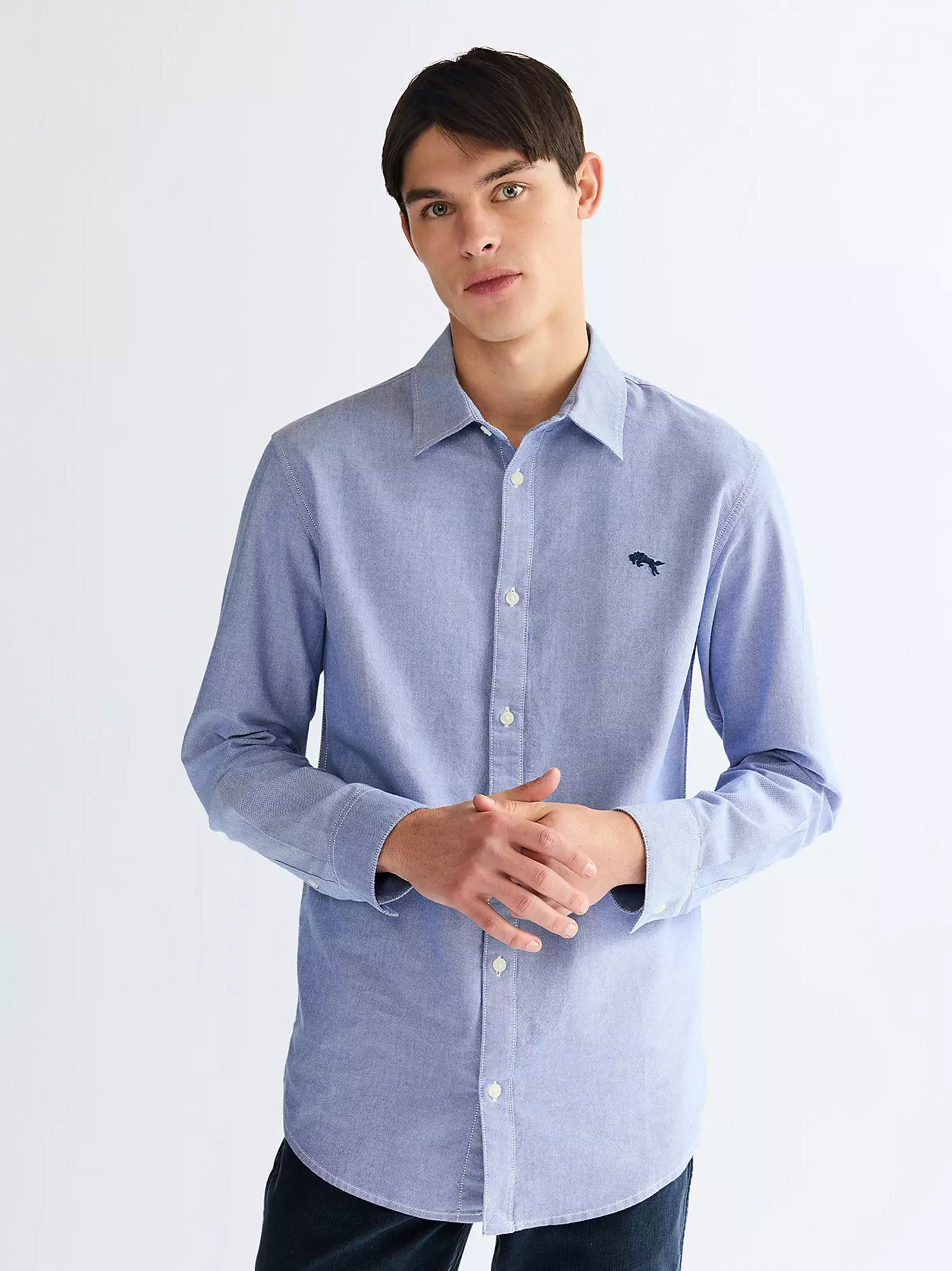 Wrangler Ανδρικό Πουκάμισο Oxford 112350481 – Oxford Blue