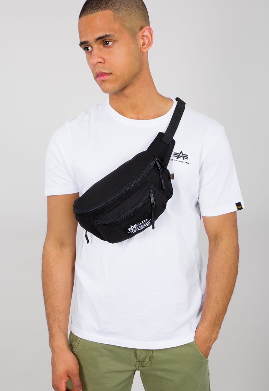 Alpha Industries BIG ALPHA Τσαντάκι Μέσης Βαμβακερό – Black - Image 2