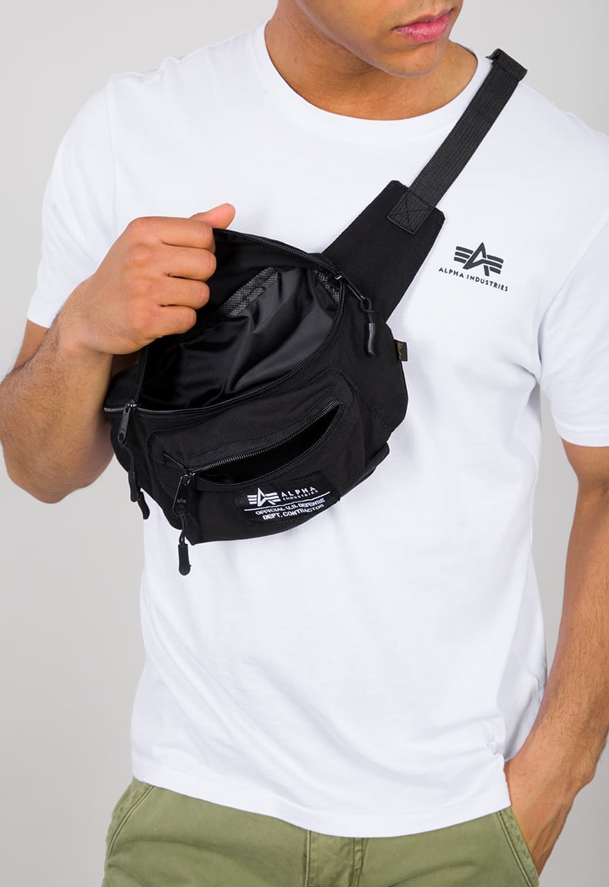 Alpha Industries BIG ALPHA Τσαντάκι Μέσης Βαμβακερό – Black - Image 4