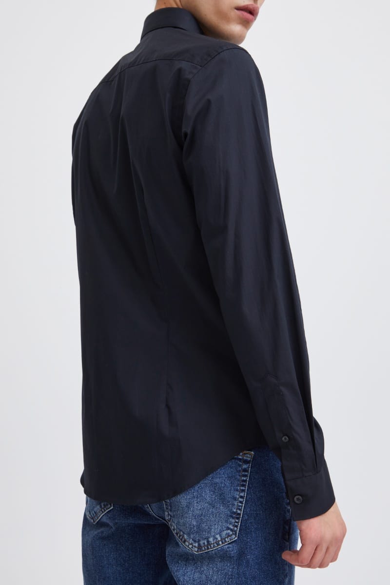 Casual Friday Ανδρικό Πουκάμισο Μακρυμάνικο 500924 Βαμβακερό Slim-Fit – Black