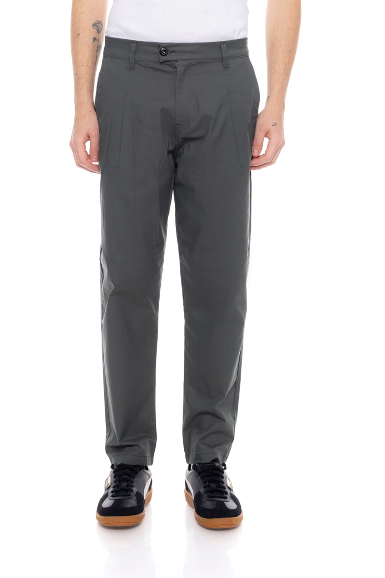 Cover Denim Ανδρικό S WILLY LM111-30 Chinos με Πιέτα Παντελόνι – Olive