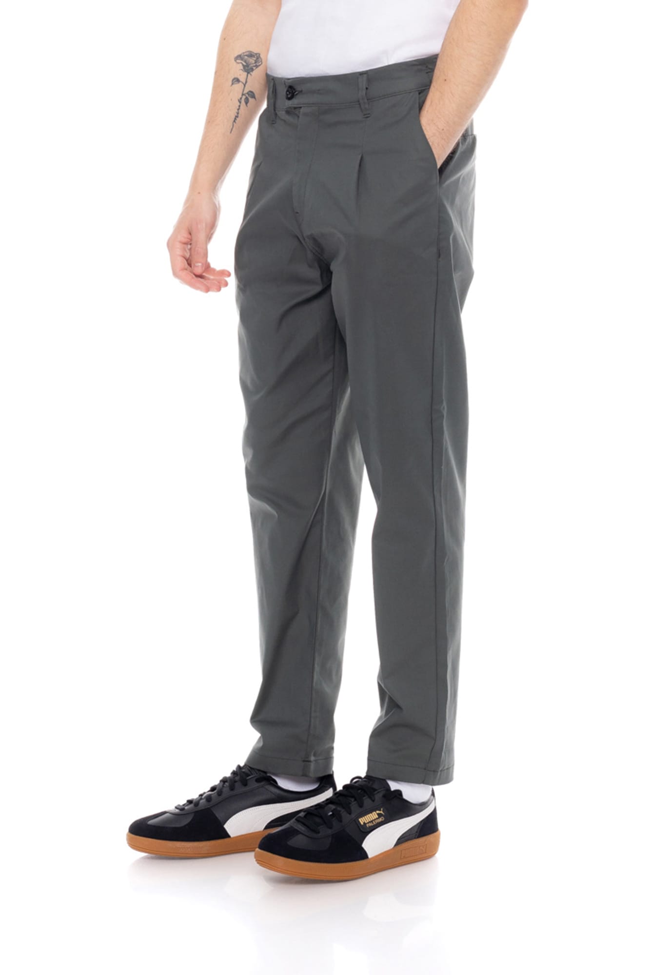 Cover Denim Ανδρικό S WILLY LM111-30 Chinos με Πιέτα Παντελόνι – Olive