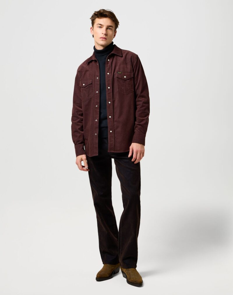 Wrangler Ανδρικό Πουκάμισο Κοτλέ 112371428 – Mahogany