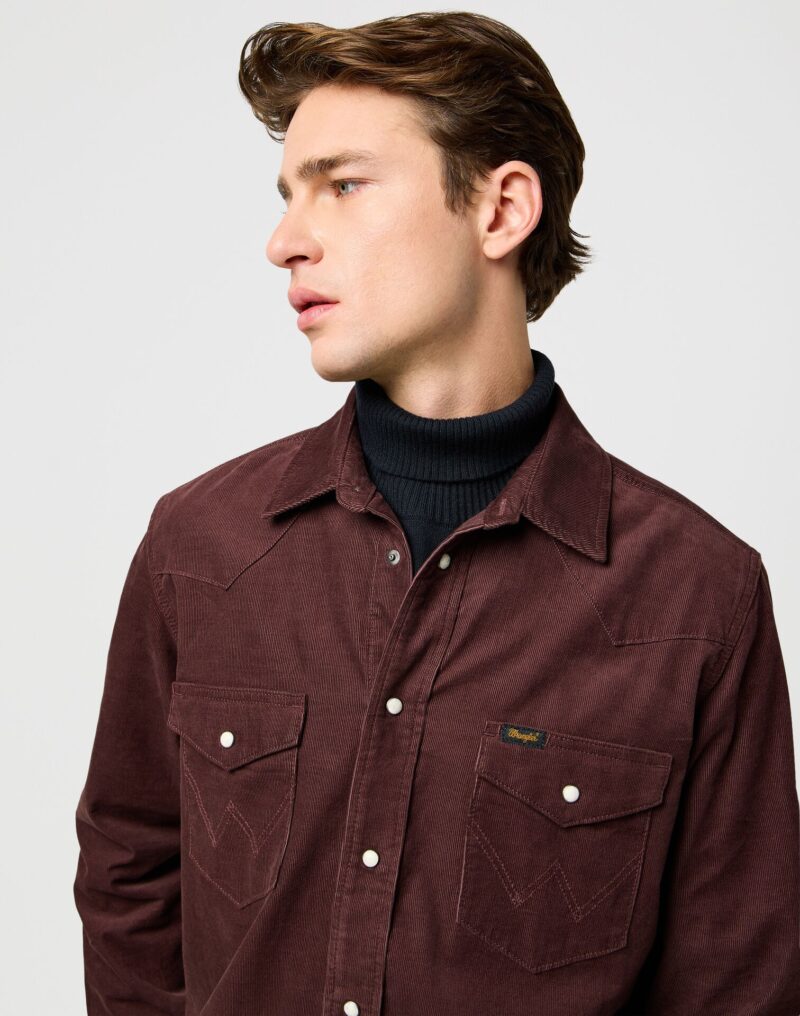 Wrangler Ανδρικό Πουκάμισο Κοτλέ 112371428 – Mahogany