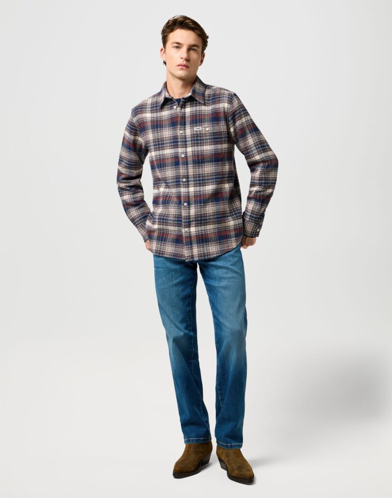 Wrangler Ανδρικό Πουκάμισο Καρό 112371556 – Navy Birch