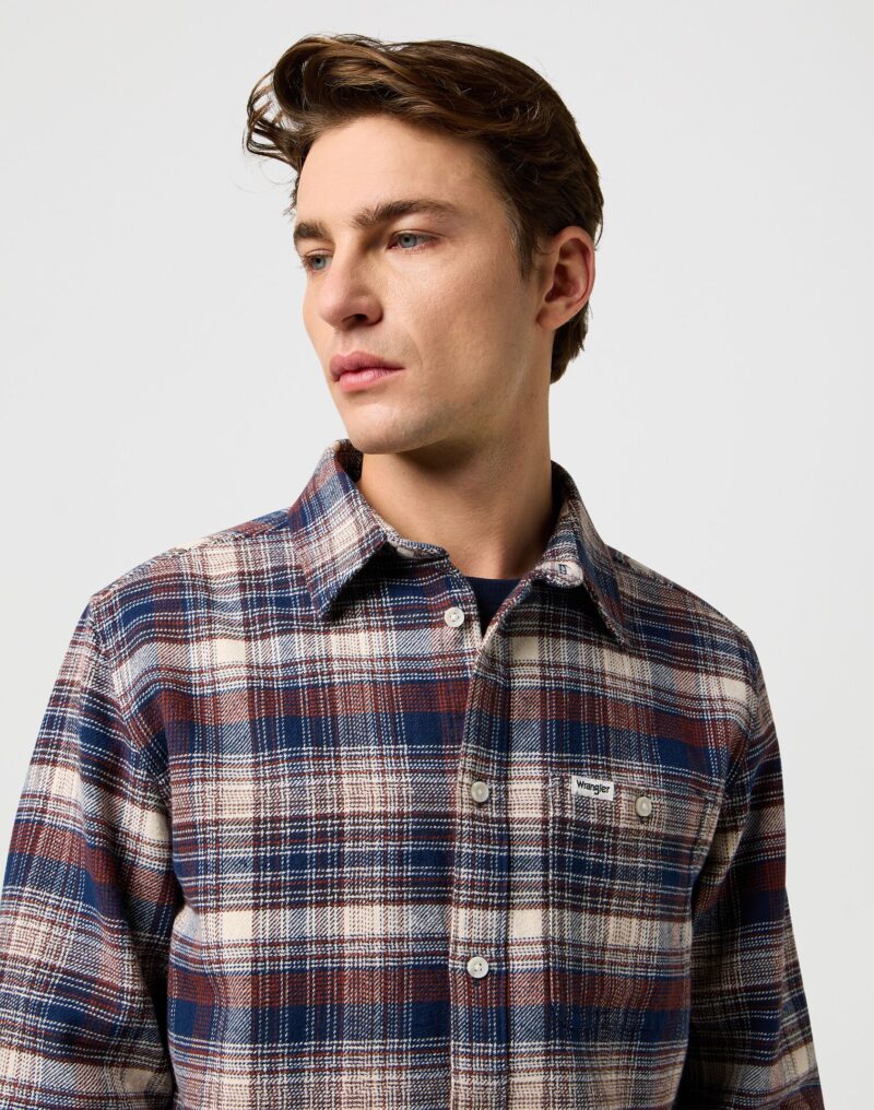 Wrangler Ανδρικό Πουκάμισο Καρό 112371556 – Navy Birch