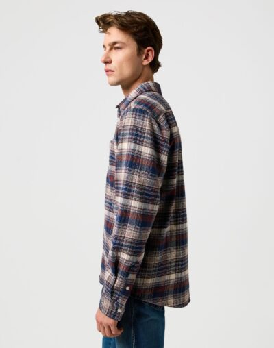 Wrangler Ανδρικό Πουκάμισο Καρό 112371556 – Navy Birch