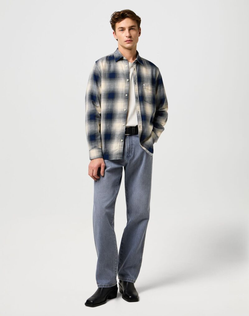 Wrangler Ανδρικό Πουκάμισο Καρό 112371651 – Dusty Blue