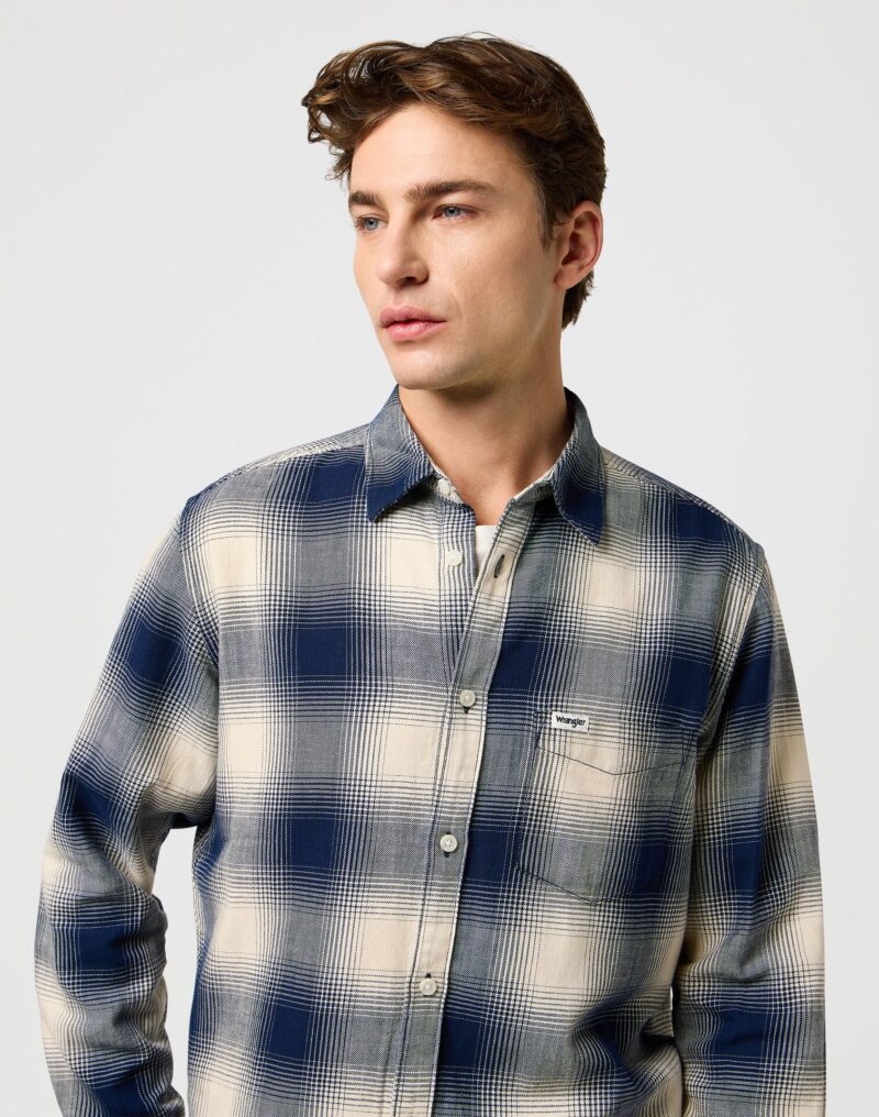 Wrangler Ανδρικό Πουκάμισο Καρό 112371651 – Dusty Blue