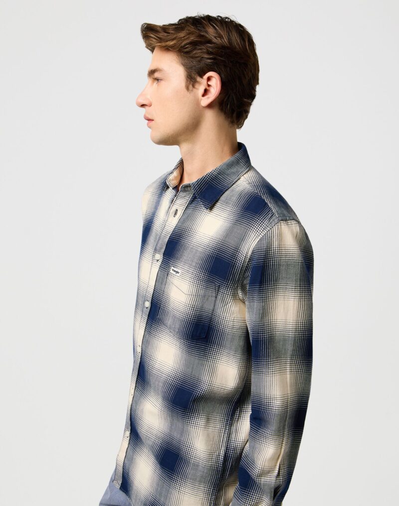 Wrangler Ανδρικό Πουκάμισο Καρό 112371651 – Dusty Blue