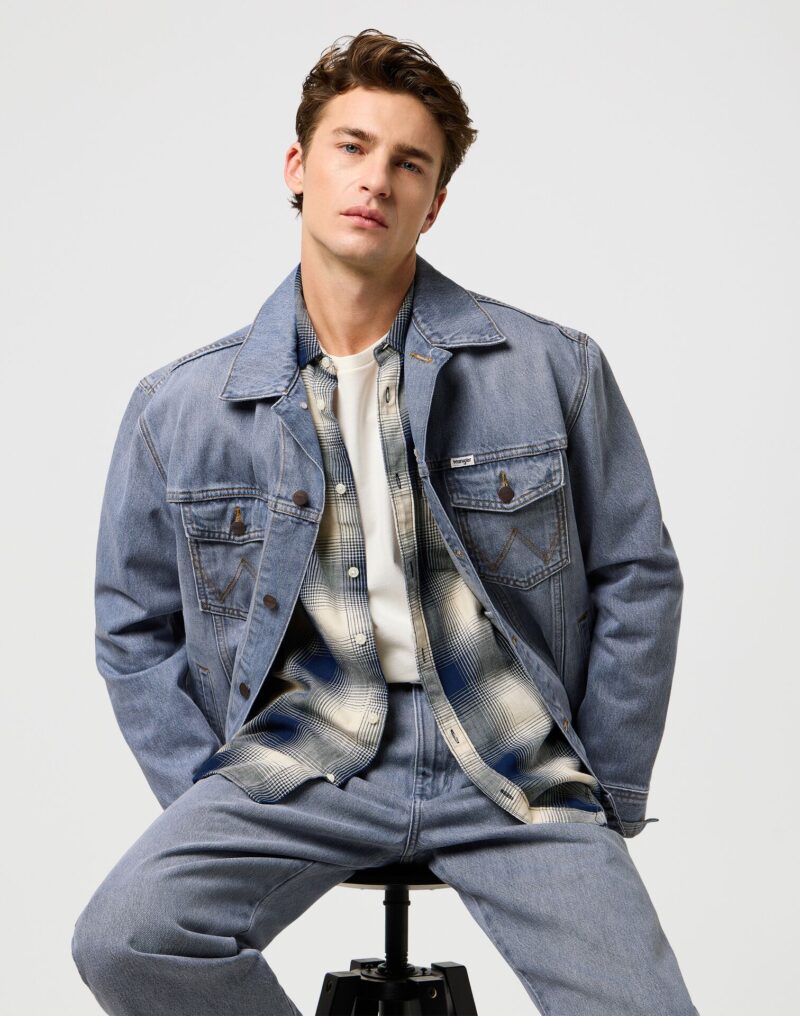 Wrangler Ανδρικό Πουκάμισο Καρό 112371651 – Dusty Blue