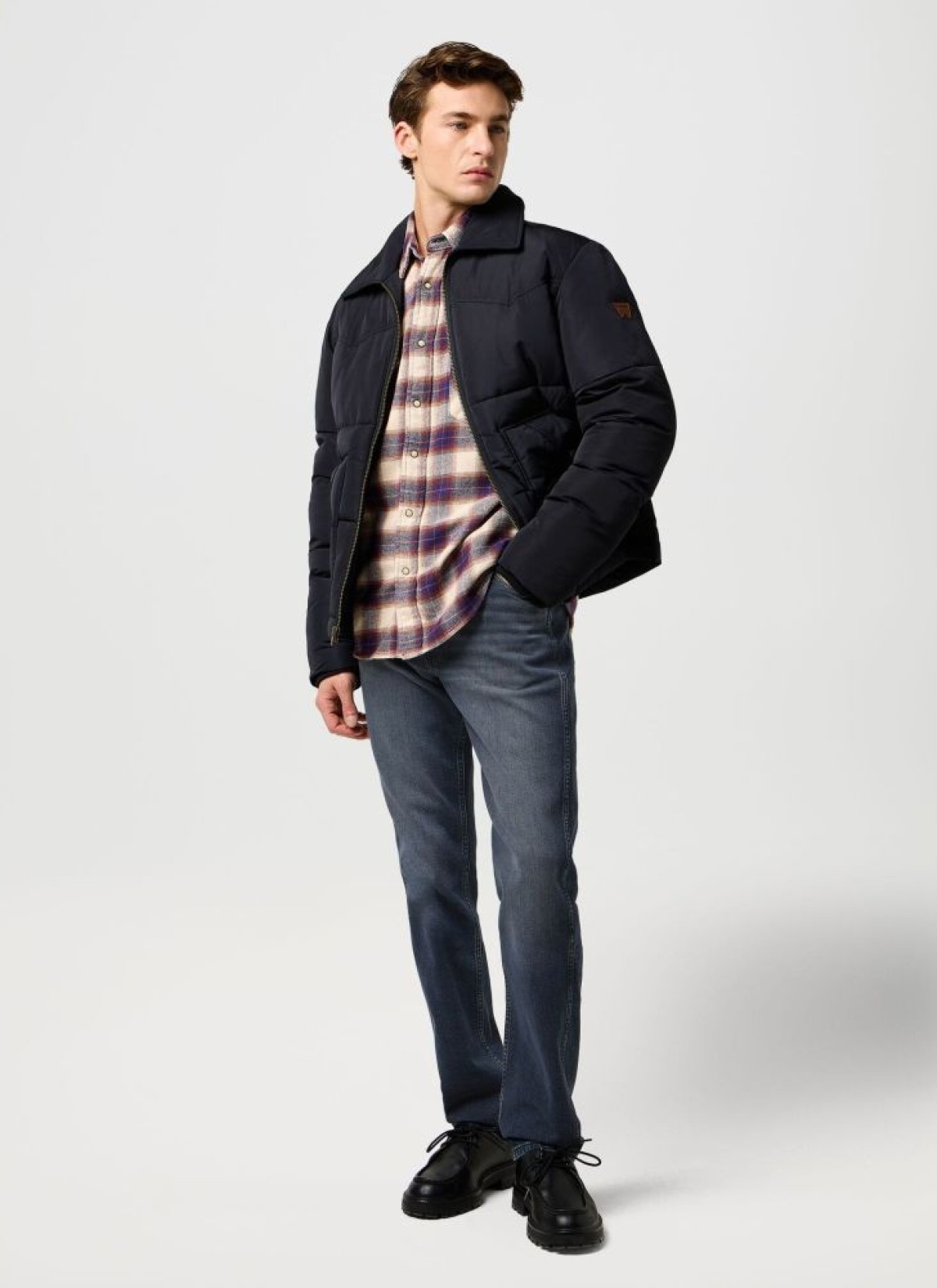 Wrangler Ανδρικό GREENSBORO 803 OCEAN STORM Τζιν Παντελόνι – Dark Washed Blue