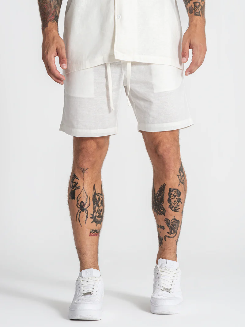 Gianni Kavanagh Ανδρικό NATURE Λινό Shorts – White