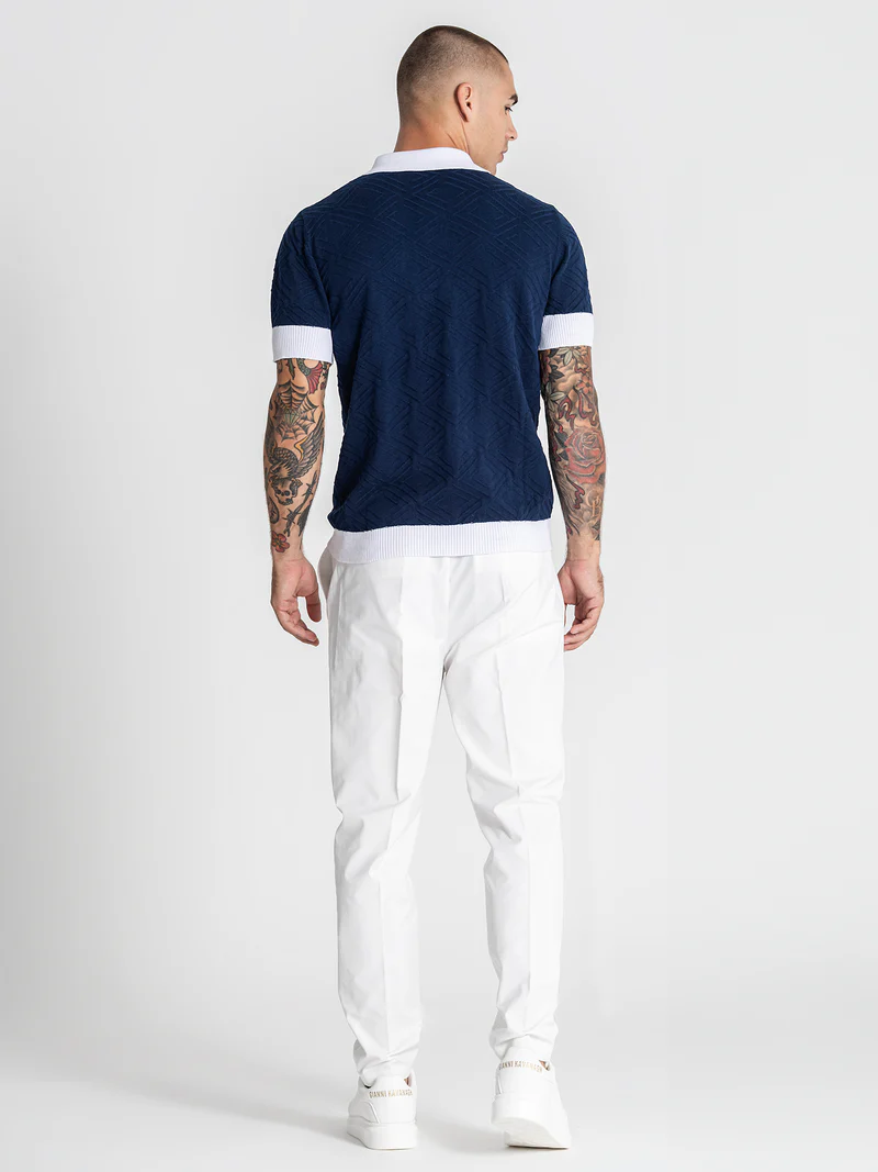 Gianni Kavanagh Ανδρικό EDGE Πλεκτό Polo Shirt – Navy Blue