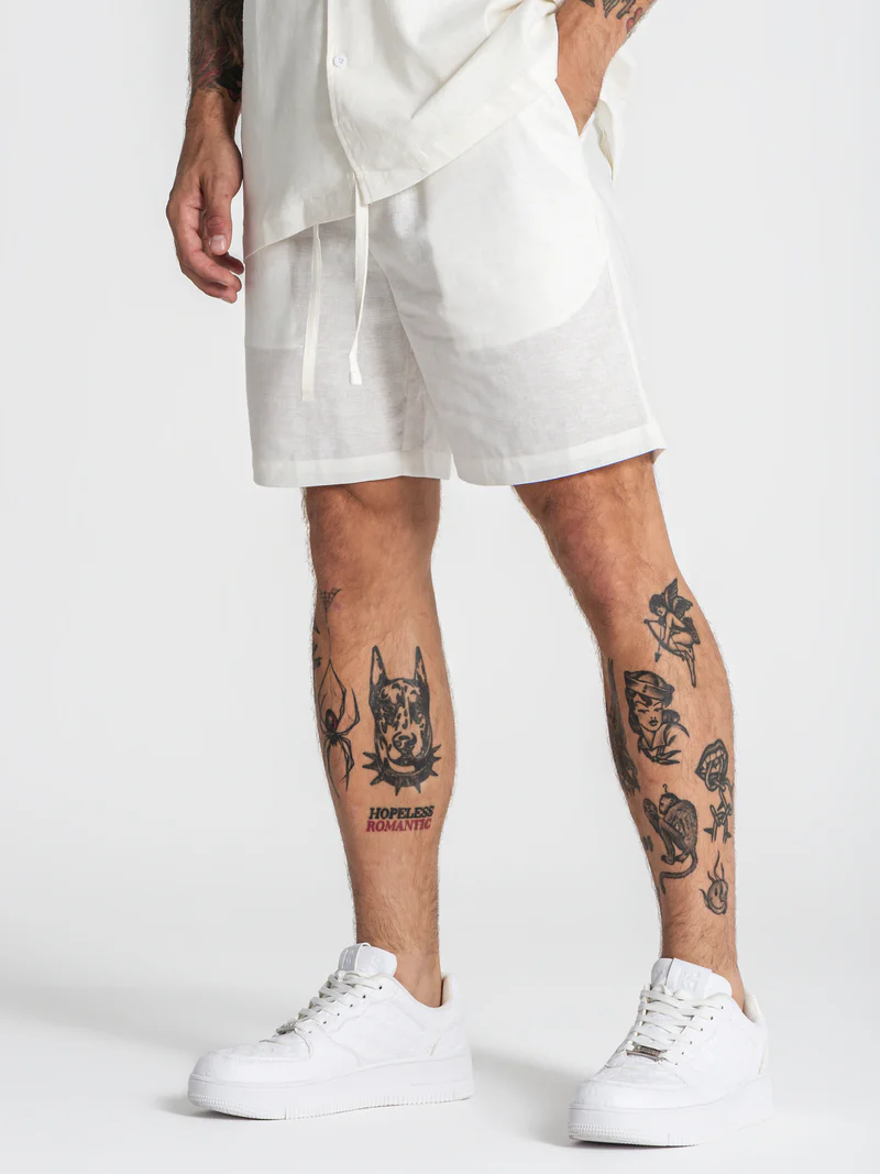 Gianni Kavanagh Ανδρικό NATURE Λινό Shorts – White