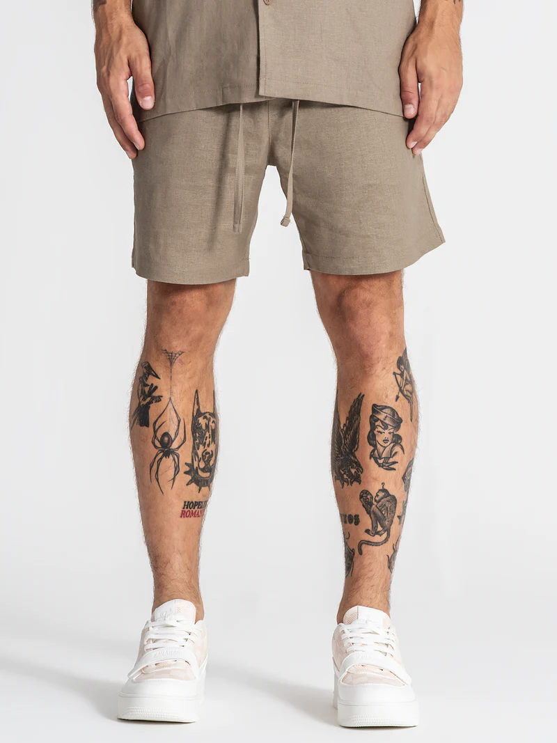 Gianni Kavanagh Ανδρικό NATURE Λινό Shorts – Taupe