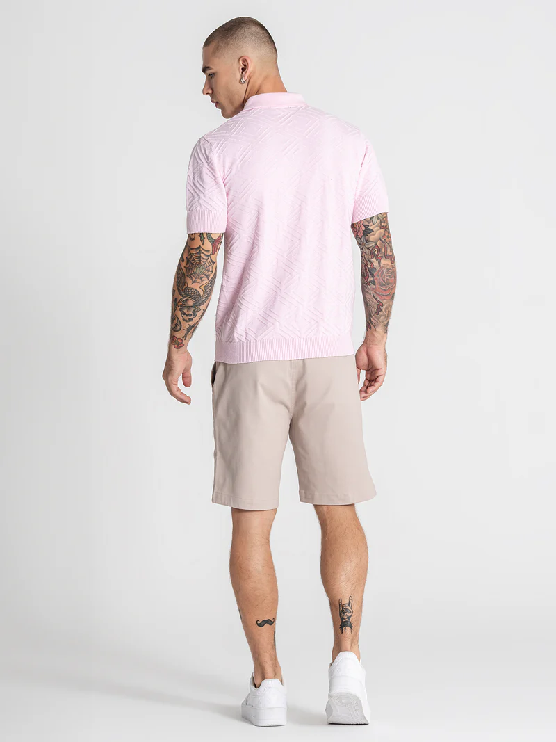 Gianni Kavanagh Ανδρικό CLASSY Πλεκτό Polo Shirt - Light Pink