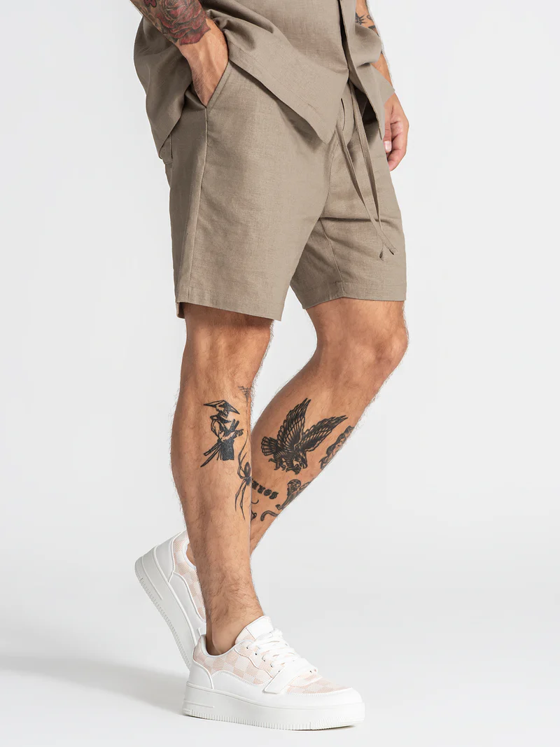 Gianni Kavanagh Ανδρικό NATURE Λινό Shorts – Taupe