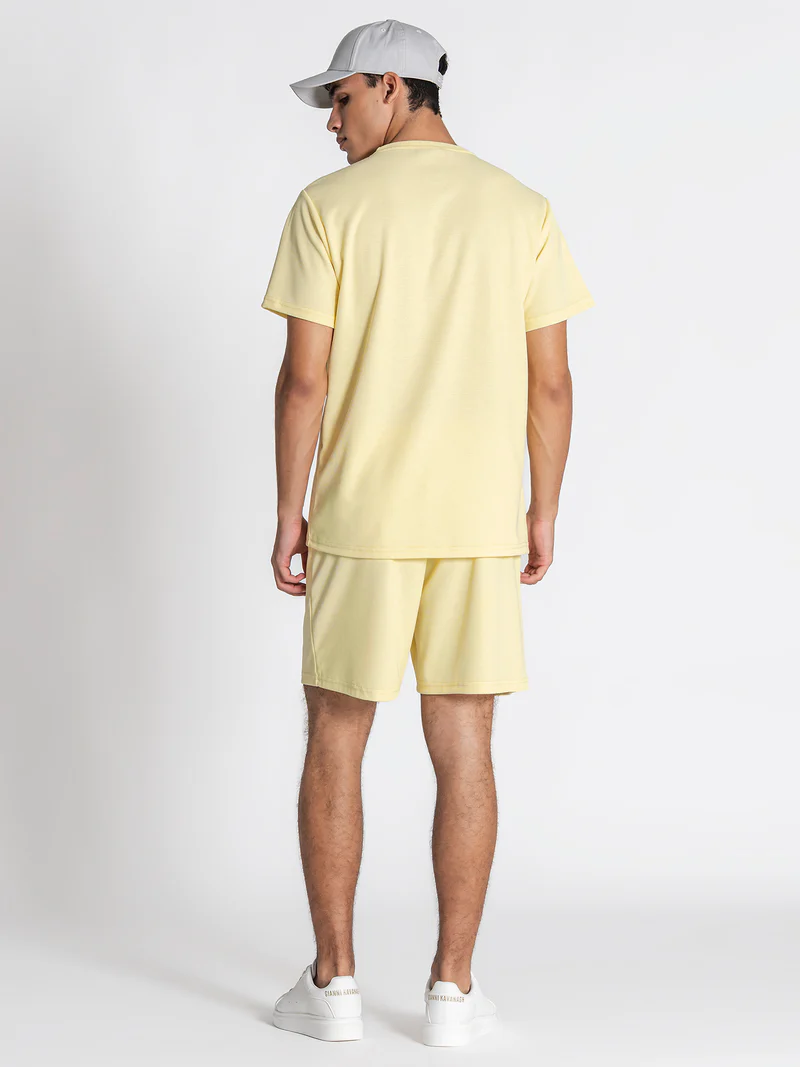 Gianni Kavanagh Aνδρικό GRID Casual Σετ (T-Shirt + Βερμούδα) – Yellow