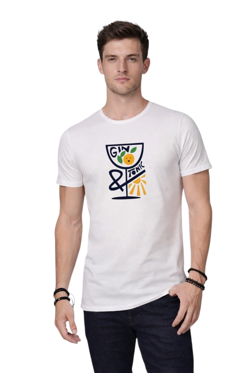 Bigbong Ανδρικό GIN & TONIC T-Shirt – White