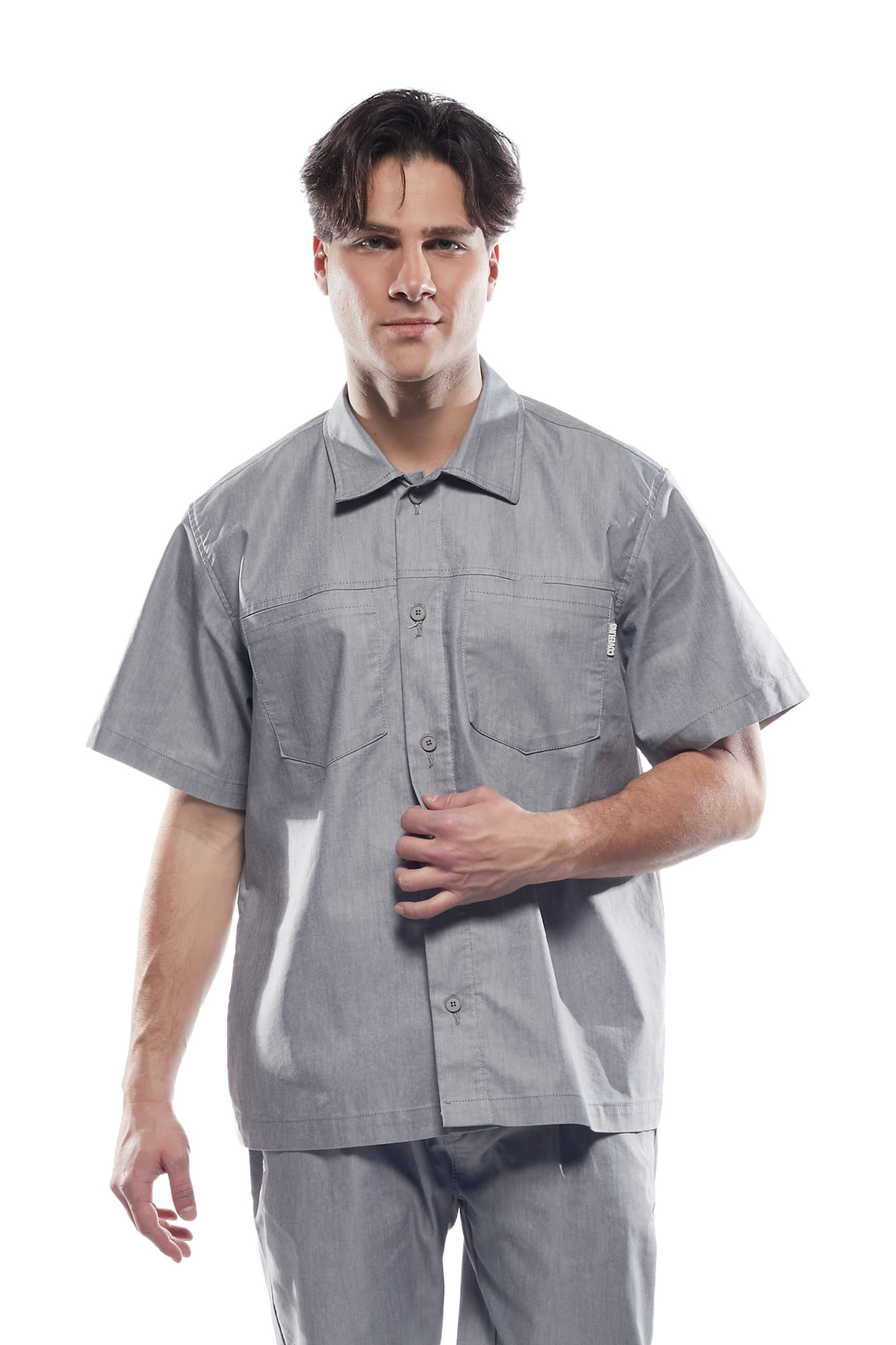 Cover Denim Ανδρικό S DARIO Overshirt JG067-32 – Light Grey