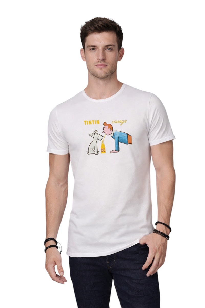 Bigbong Ανδρικό TINTIN ORANGE T-Shirt – White