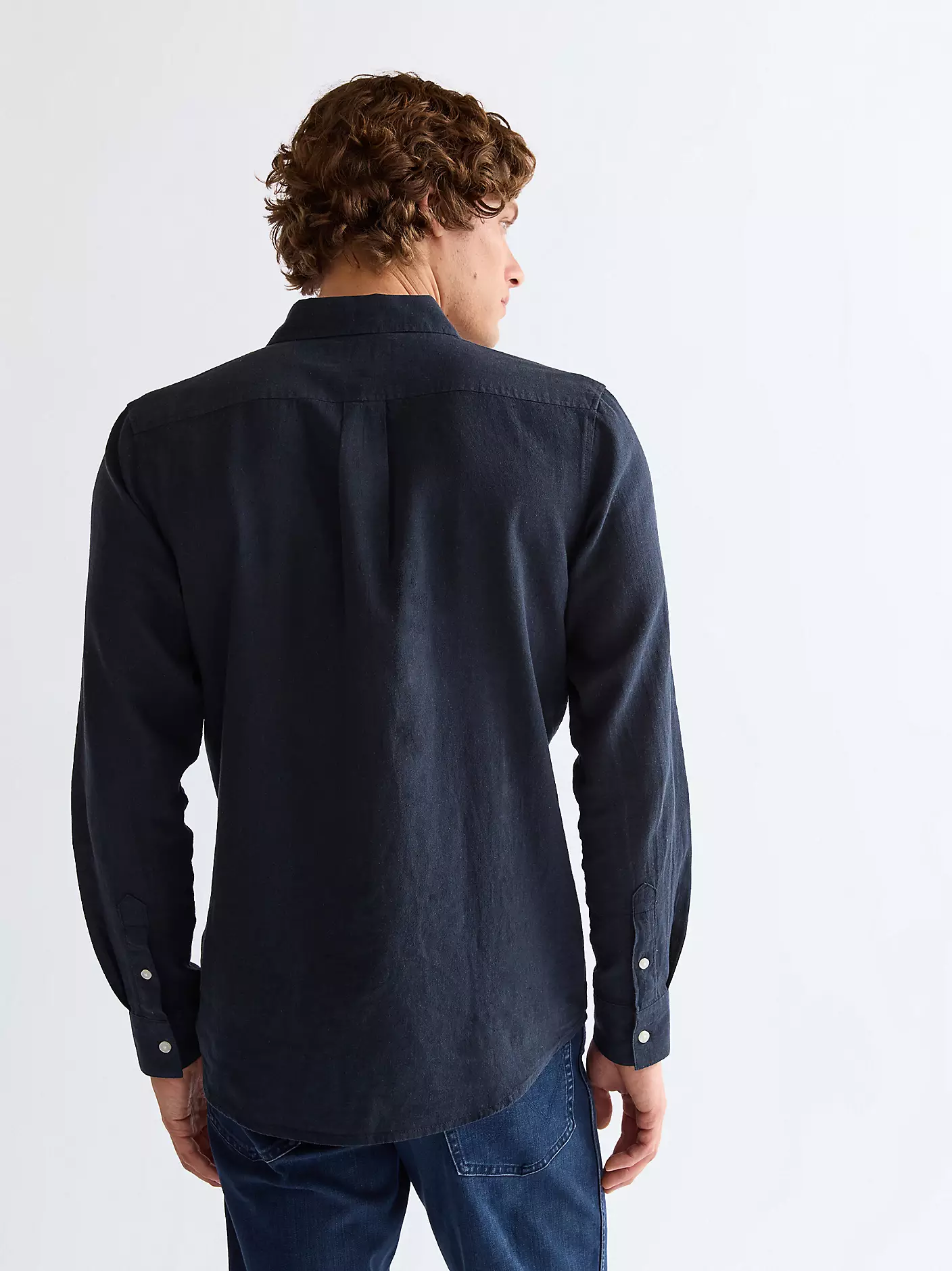 Wrangler Ανδρικό Λινό Πουκάμισο 112362751 – Dark Navy