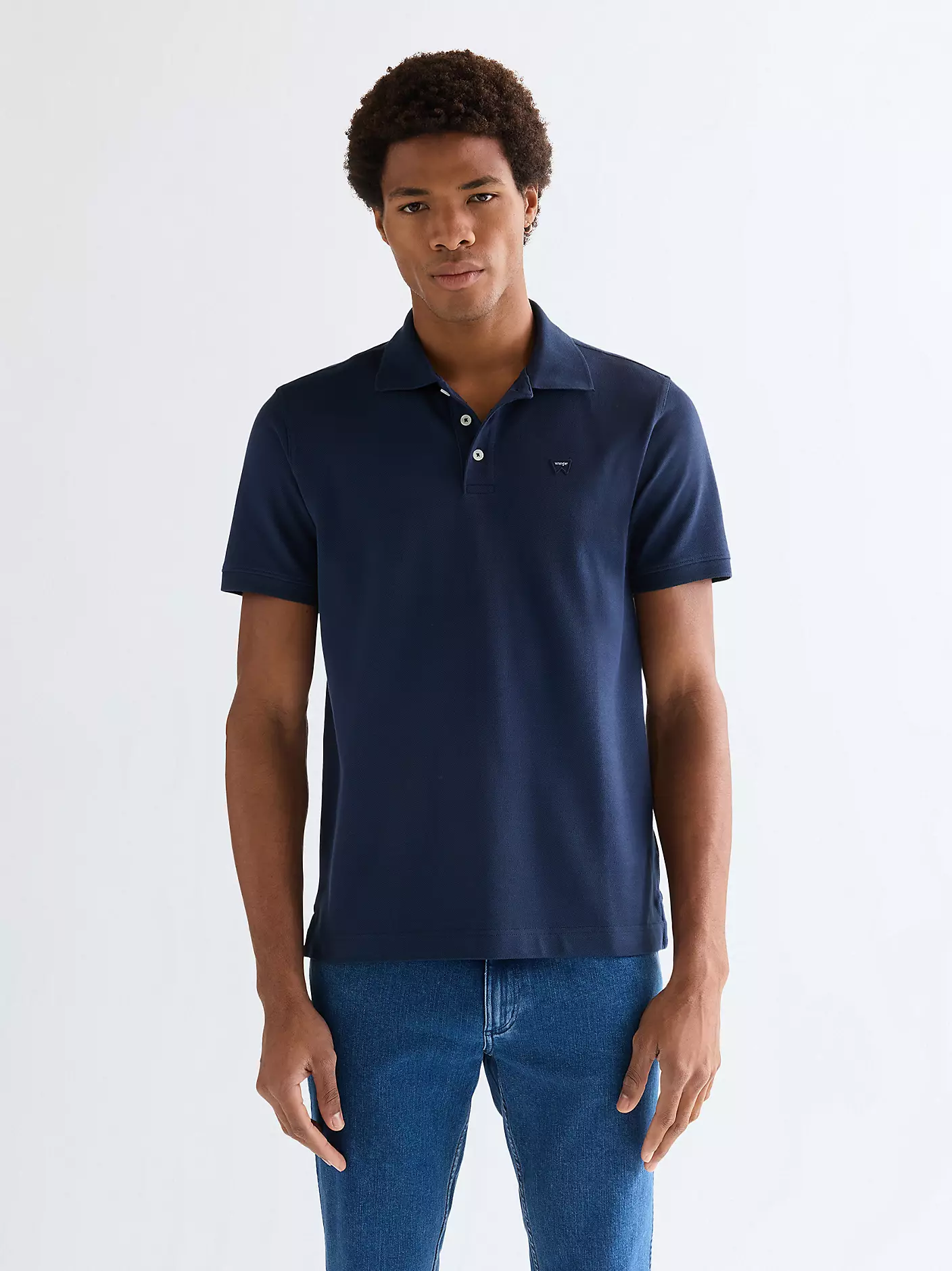 Wrangler Ανδρικό Pique Polo Shirt 112377978 – Navy Blue