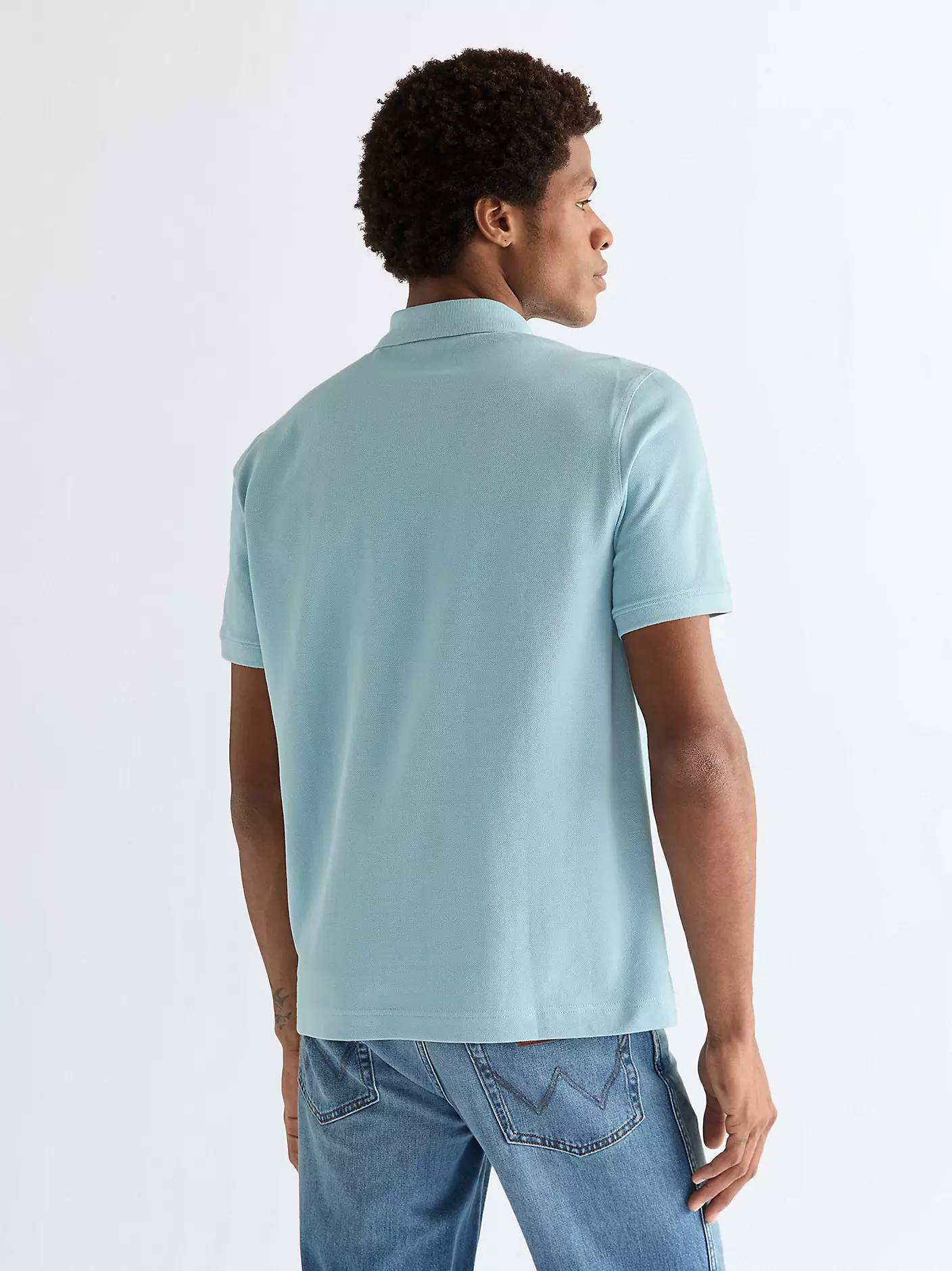 Wrangler Ανδρικό Pique Polo Shirt 112378001 – Light Cyan