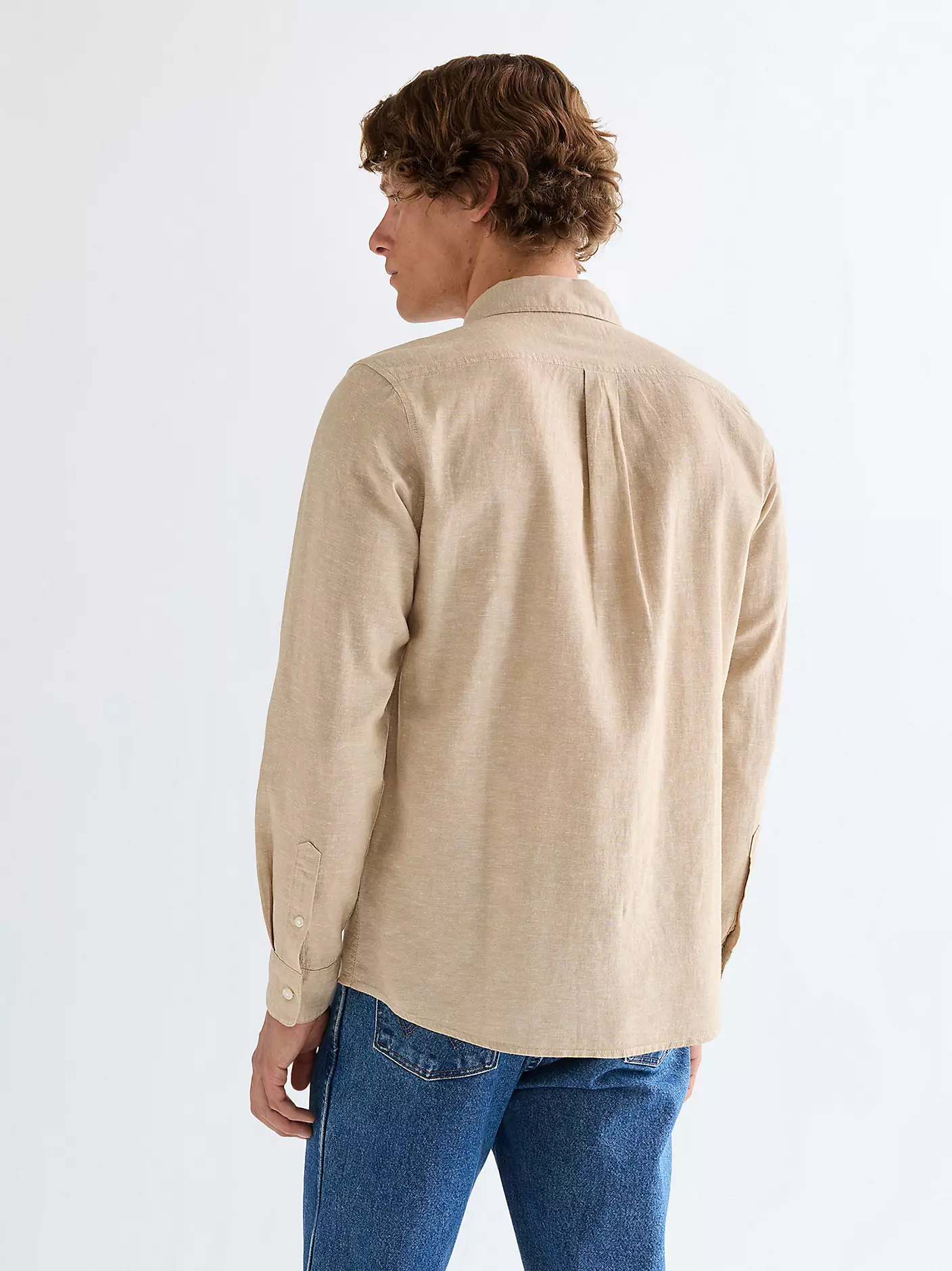 Wrangler Ανδρικό Λινό Πουκάμισο 112378040 – Sand Beige