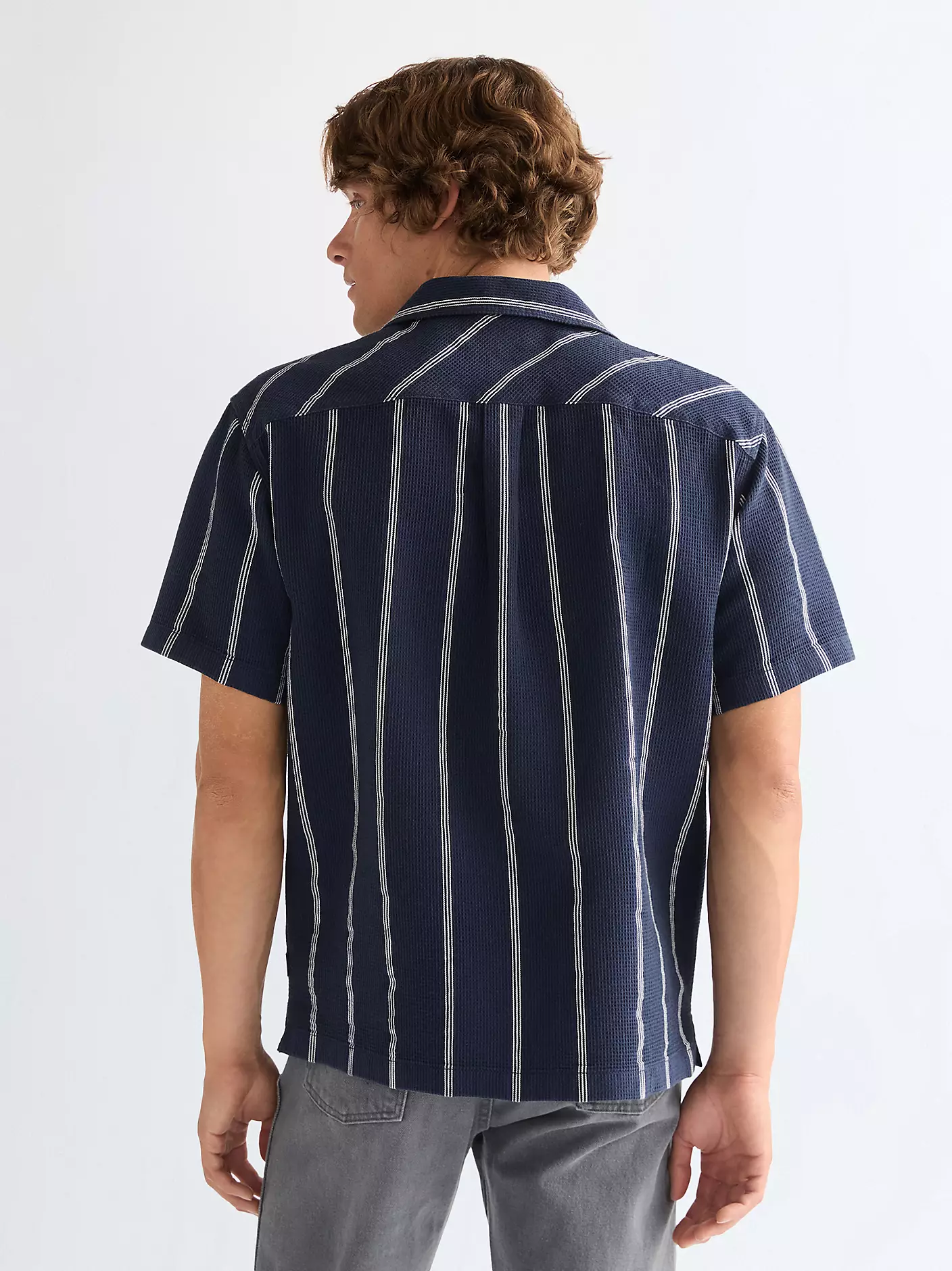 Wrangler Ανδρικό W Resort Ριγέ Πουκάμισο 112378102 – Navy Blue