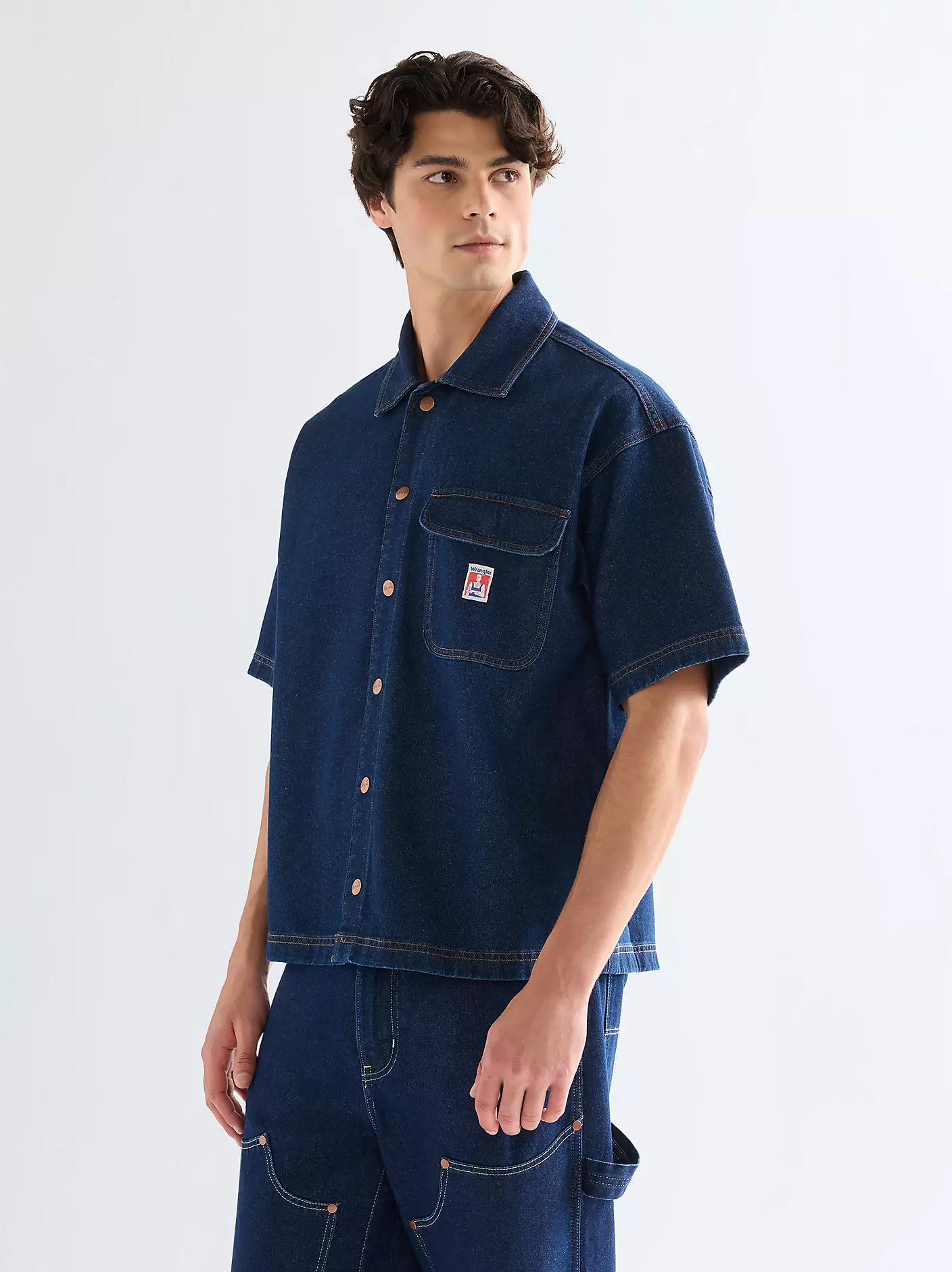 Wrangler Ανδρικό Τζιν Overshirt 112378123 – Rinse Blue