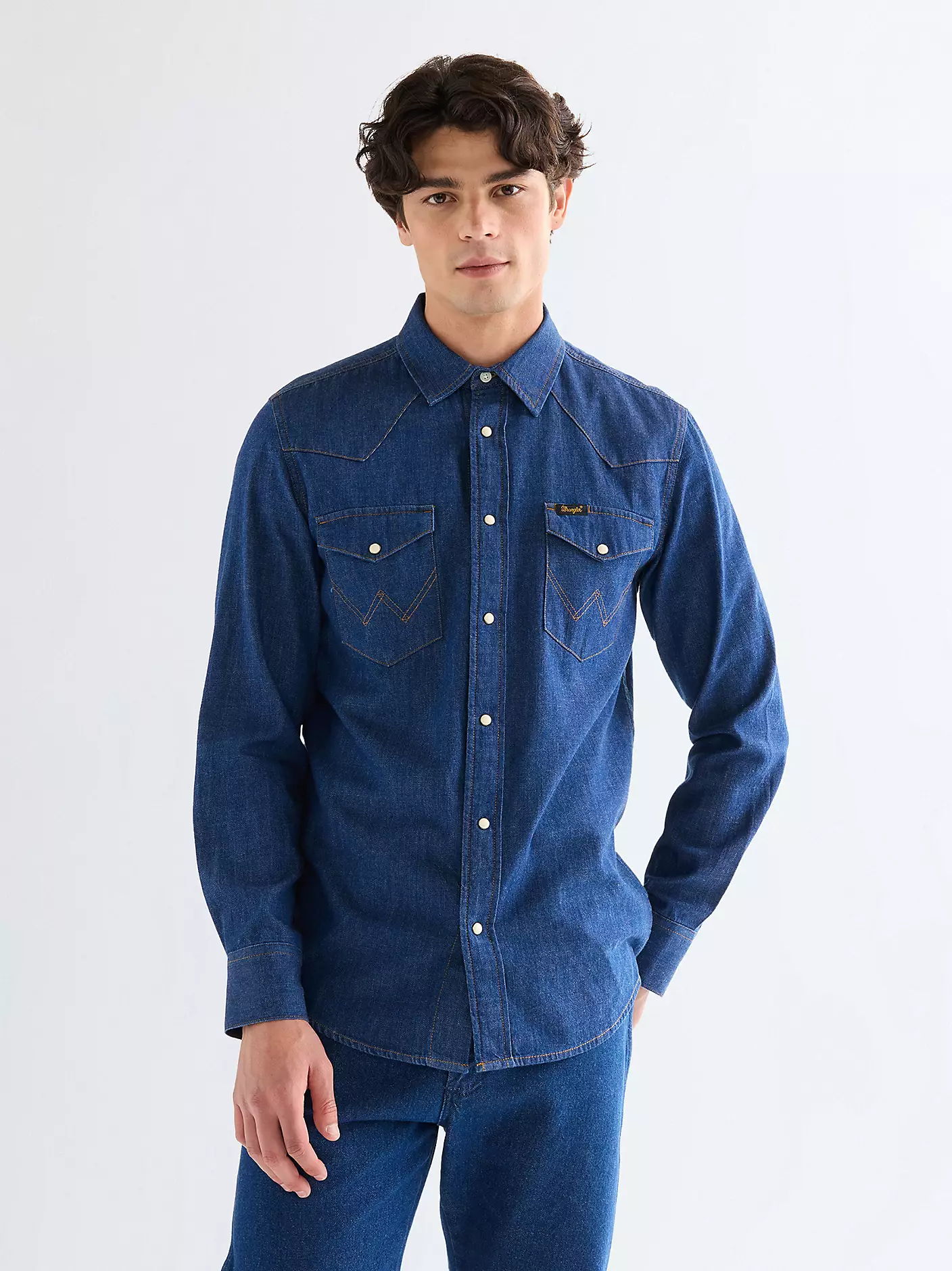 Wrangler Ανδρικό Τζιν Πουκάμισο 112378124 – Dark Blue