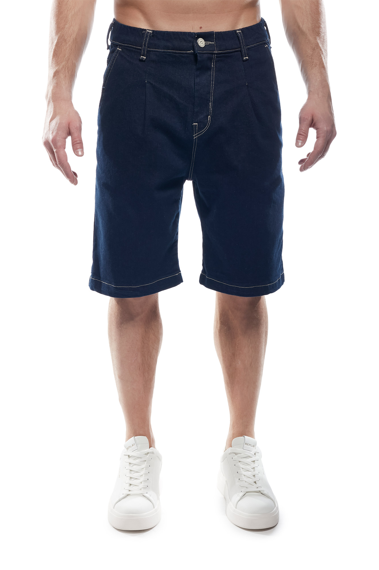 Cover Denim Ανδρικό V RIO CV093-32 Chinos με Πιέτα Denim Shorts – Dark Blue