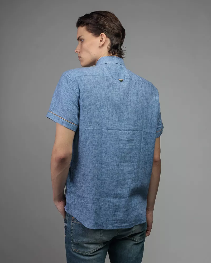 Devergo Ανδρικό Λινό Πουκάμισο 5006 – Light Blue